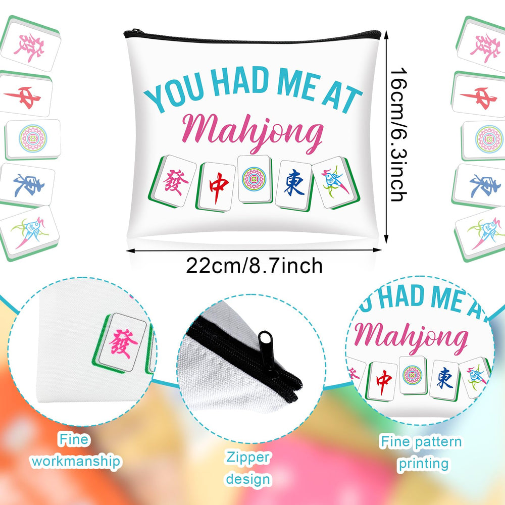 SilTriangle mahjong bag closeup reveals durable canvas and crisp print details