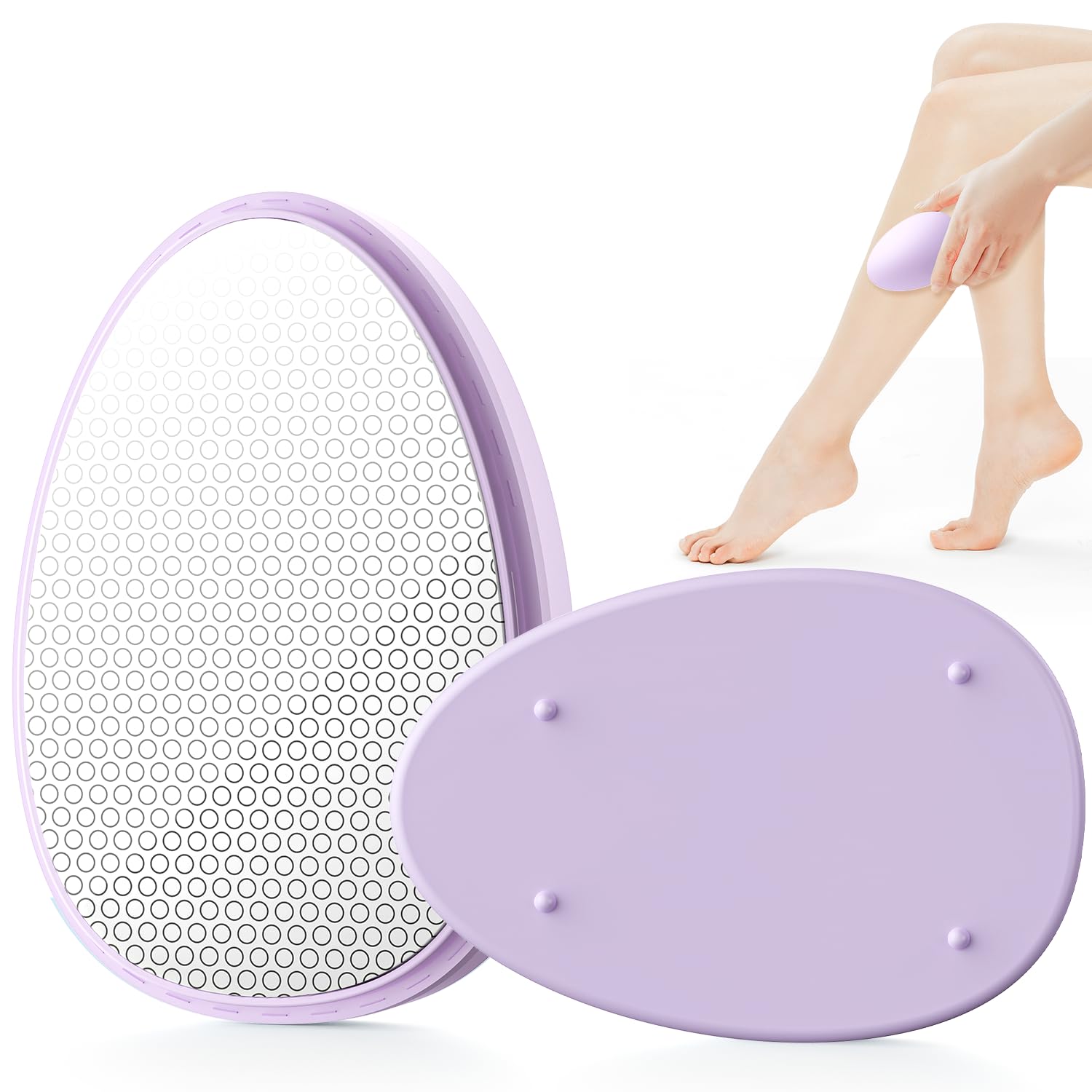 SILVLF Crystal Hair Eraser in hand for painless depilation and exfoliation.