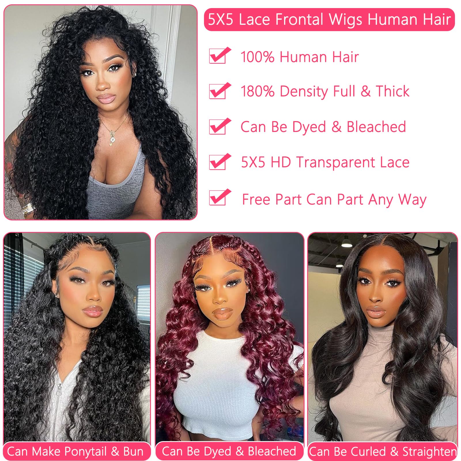 Simeider 5x5 closure wig with elastic band for secure all-day comfort