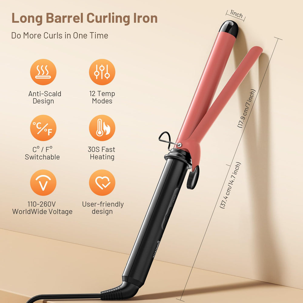 SimerSure dual voltage curling iron for travel worldwide
