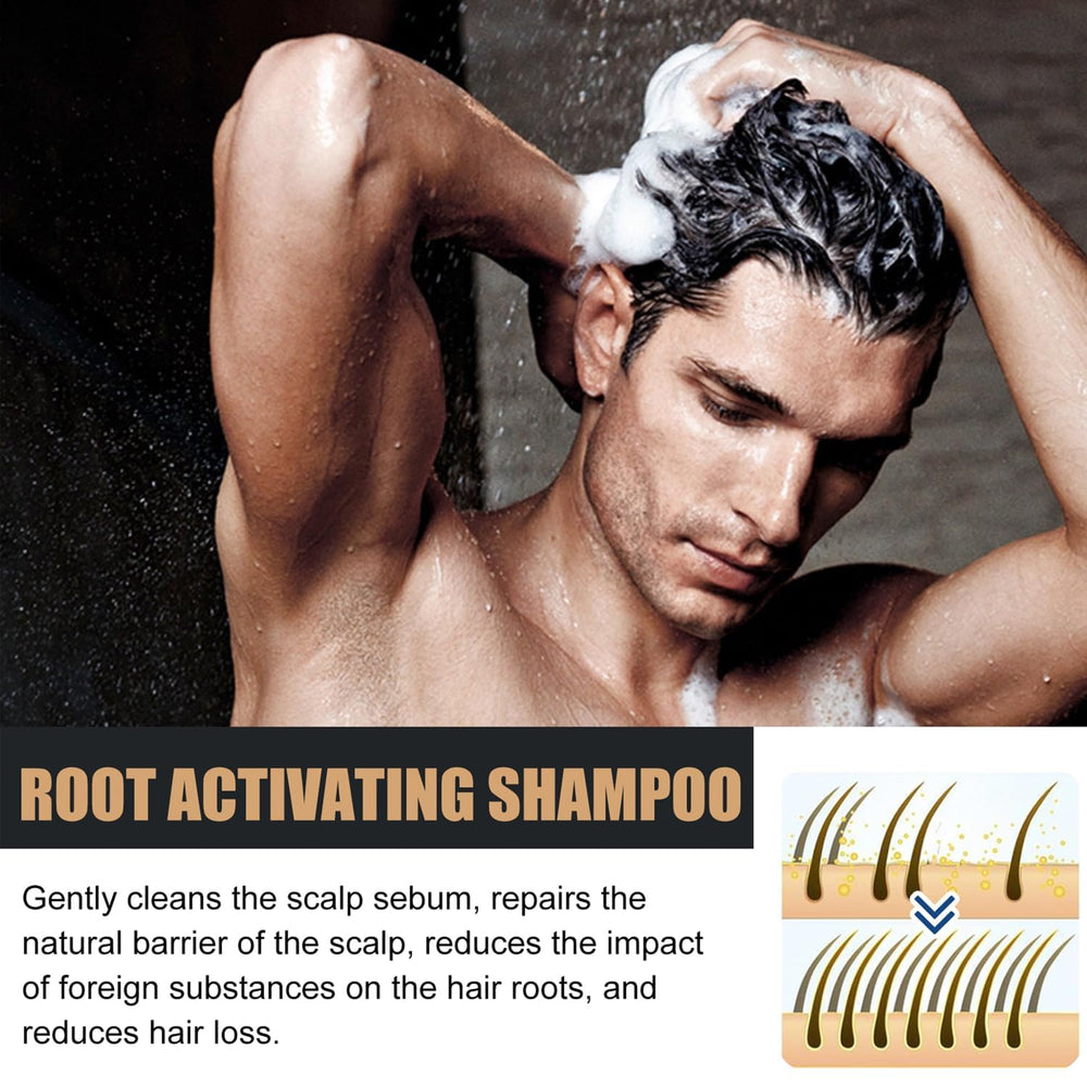 Simnoble root activator shampoo massage action—gentle cleanse for scalp.