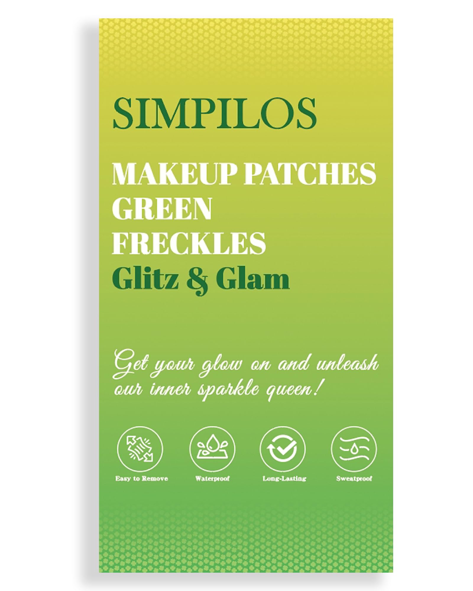 Simpilos Green Face Glitter gift-ready packaging for party favors.