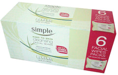 Simple Cleansing Facial Wipes box edition promoting gentle cleansing and hydration.