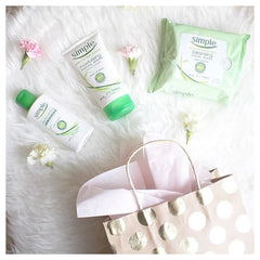 Simple Cleansing Facial Wipes closeup texture for gentle cleansing and hydration