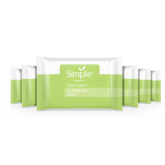 Simple Cleansing Wipes 6-pack front view for gentle makeup removal