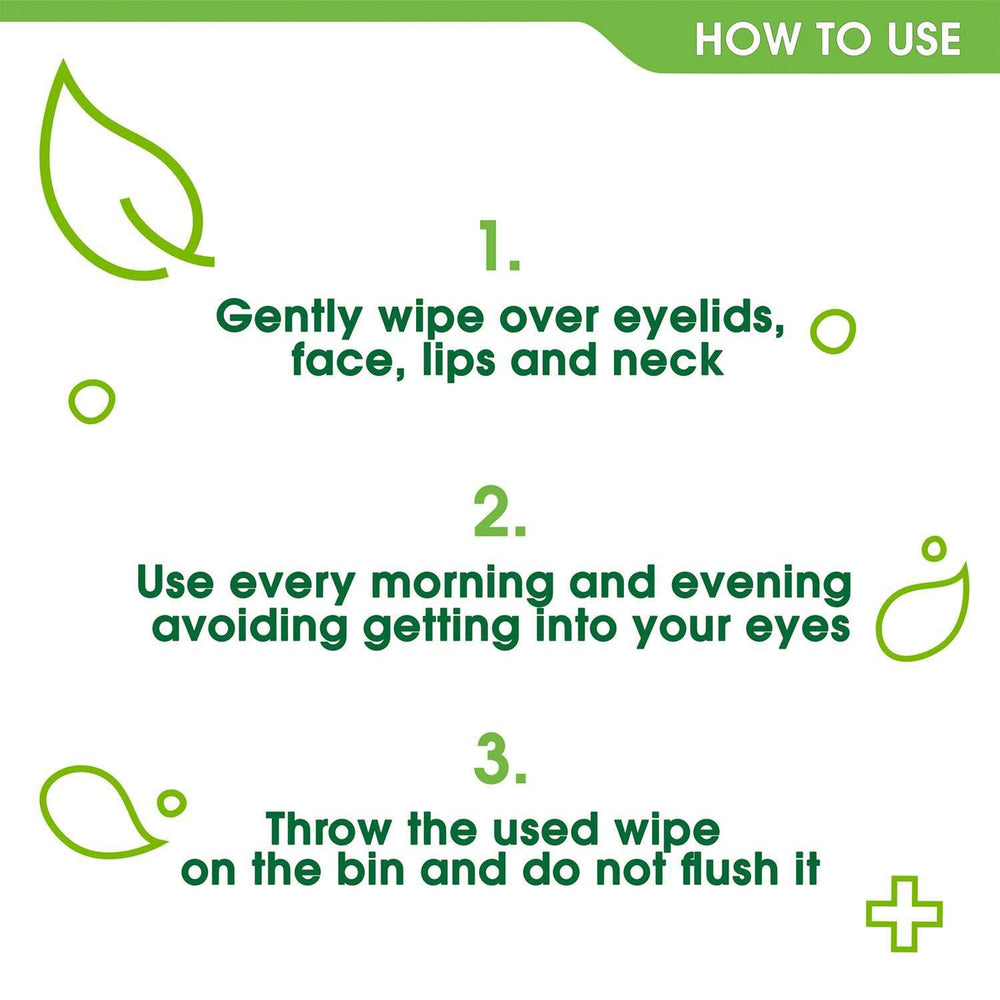 Simple cleansing wipes sensitive eyes—hypoallergenic formulation for gentle, irritation-free cleansing.
