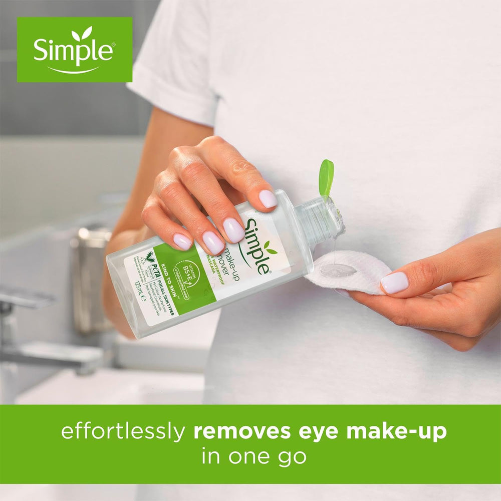 Simple Kind To Eyes non-greasy formula image emphasizes lightweight, comfortable feel.