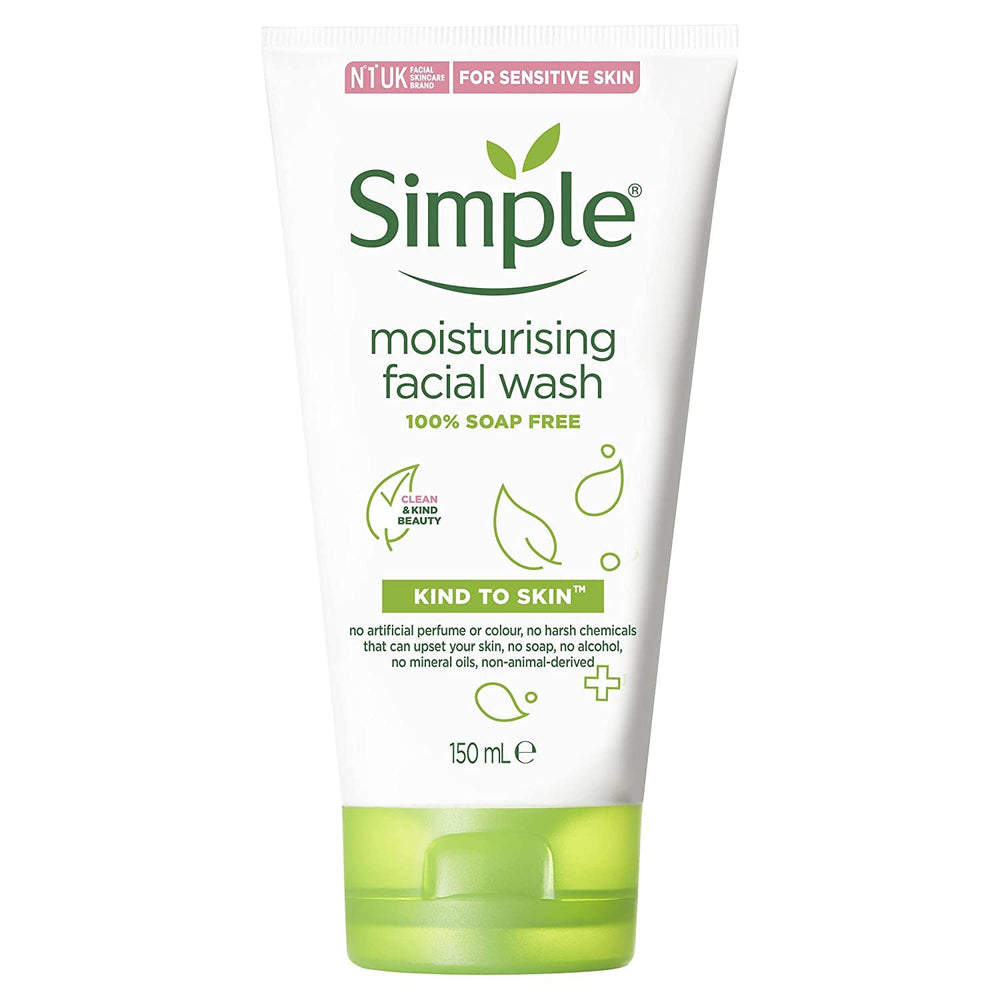 Simple Moisturizing Face Wash bottle front—gentle cleansing for all skin types.
