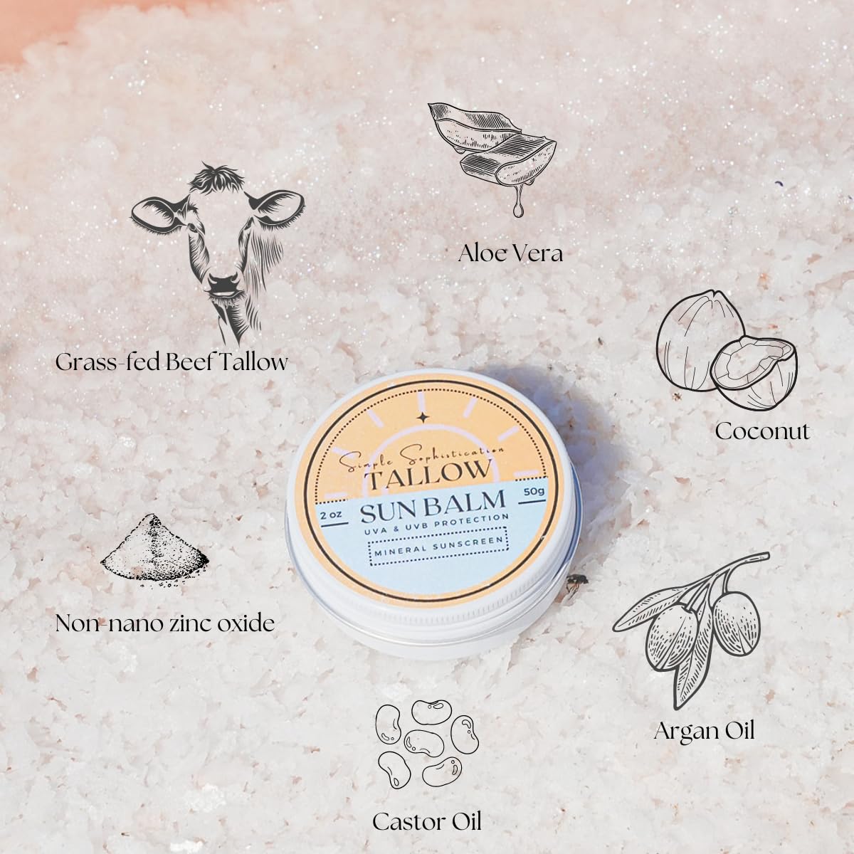 Simple Sophistication Tallow Sun Balm lip-use versatility for outdoor day