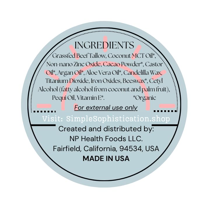 Simple Sophistication Tallow Sun Balm on skin with subtle tint and protection