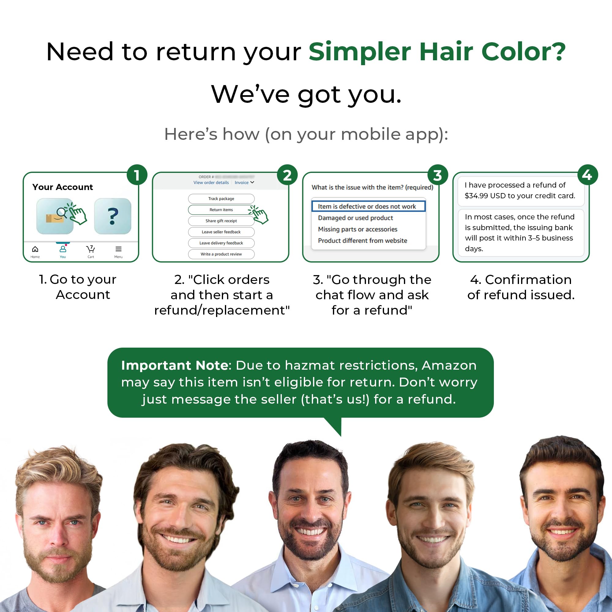 SIMPLER HAIR COLOR fade-resistant results maintain color as hair grows