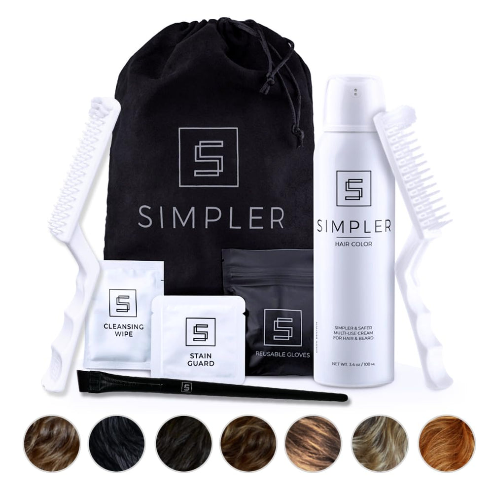 SIMPLER HAIR COLOR packaging showing easy at-home gray coverage