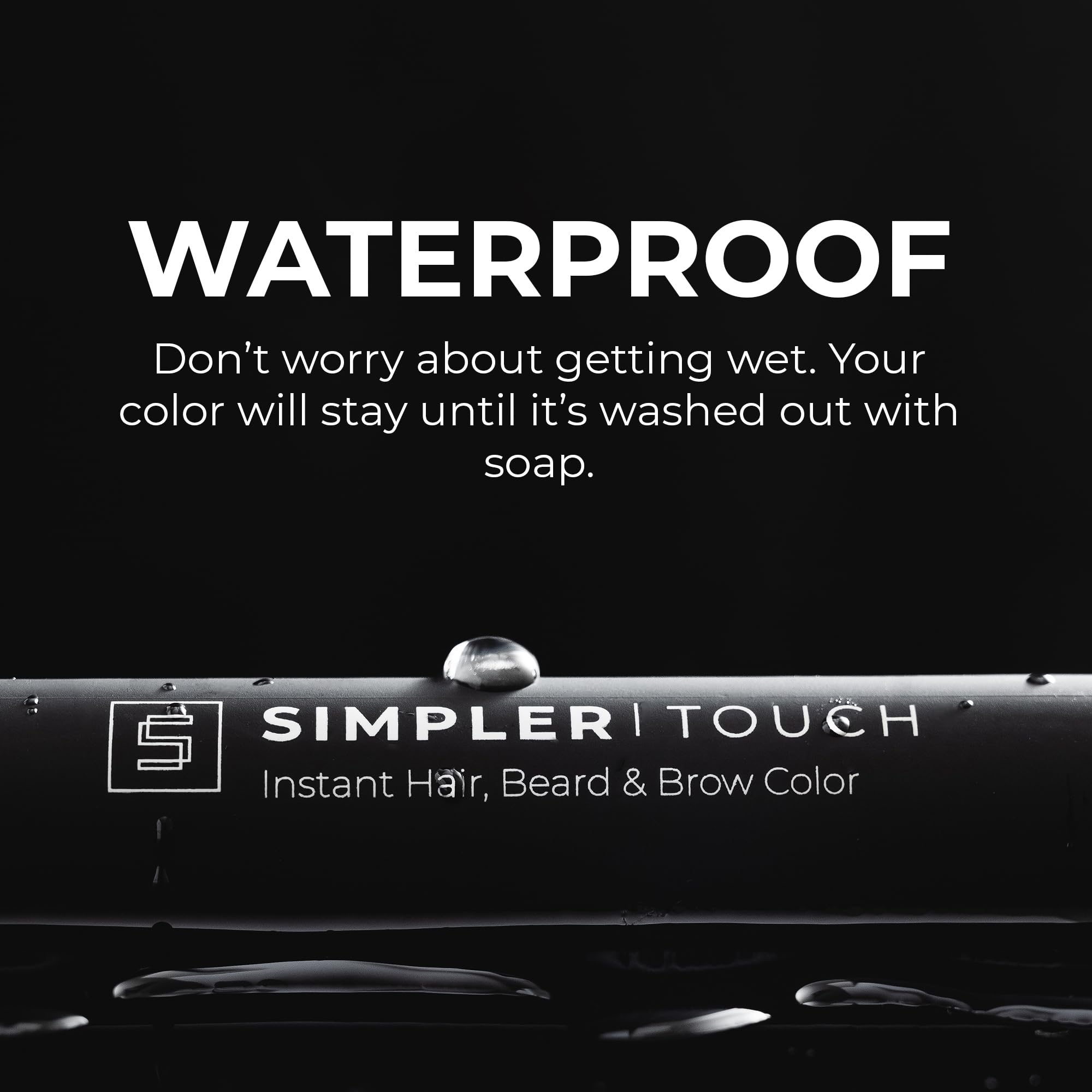 Simpler Hair Color natural black touch-up kit supports daily grooming.