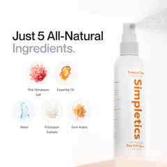 Close-up of hair texture after Simpletics sea salt spray application.