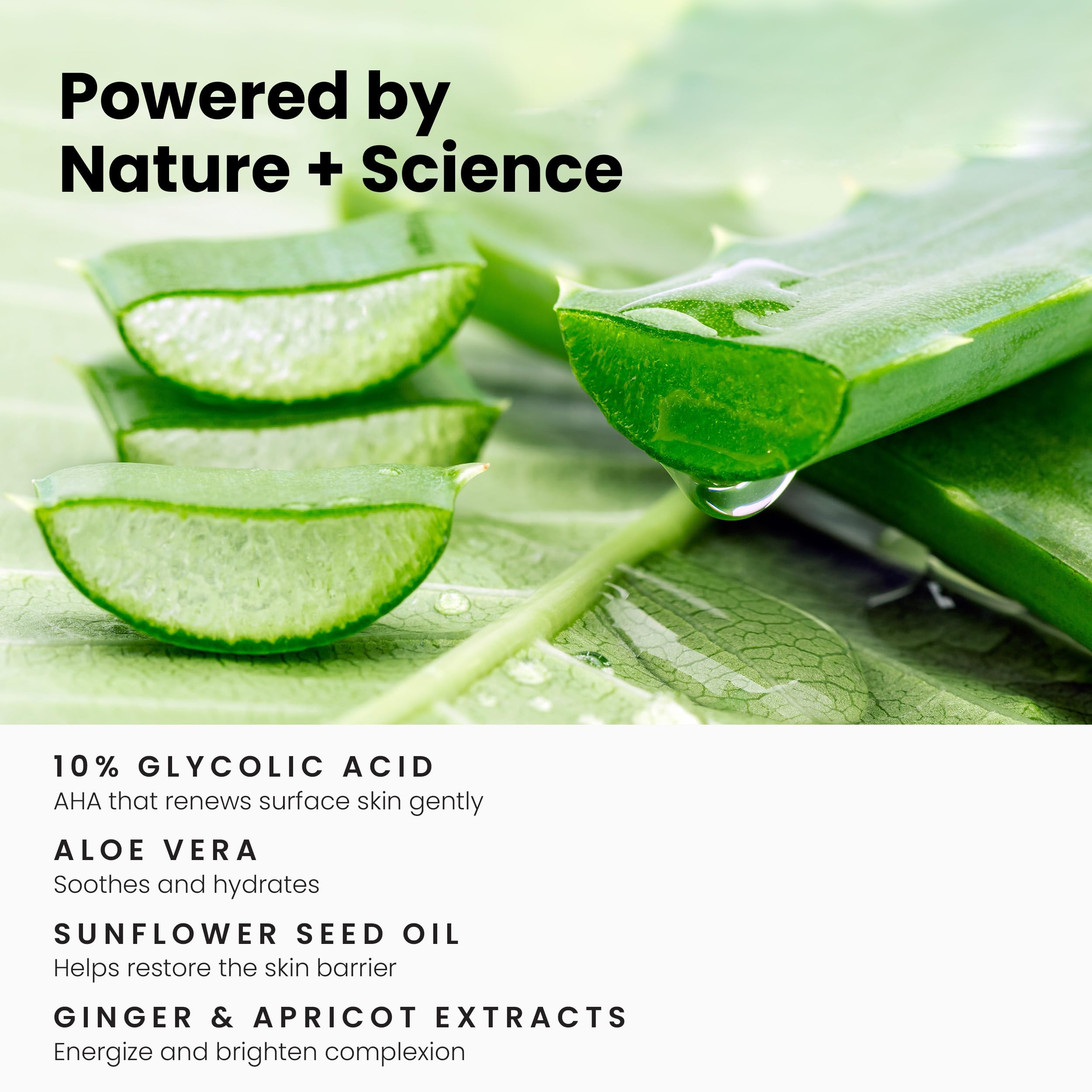 Simplified Skin glycolic face wash aloe vera infusion image highlights soothing, hydrating cleansing.