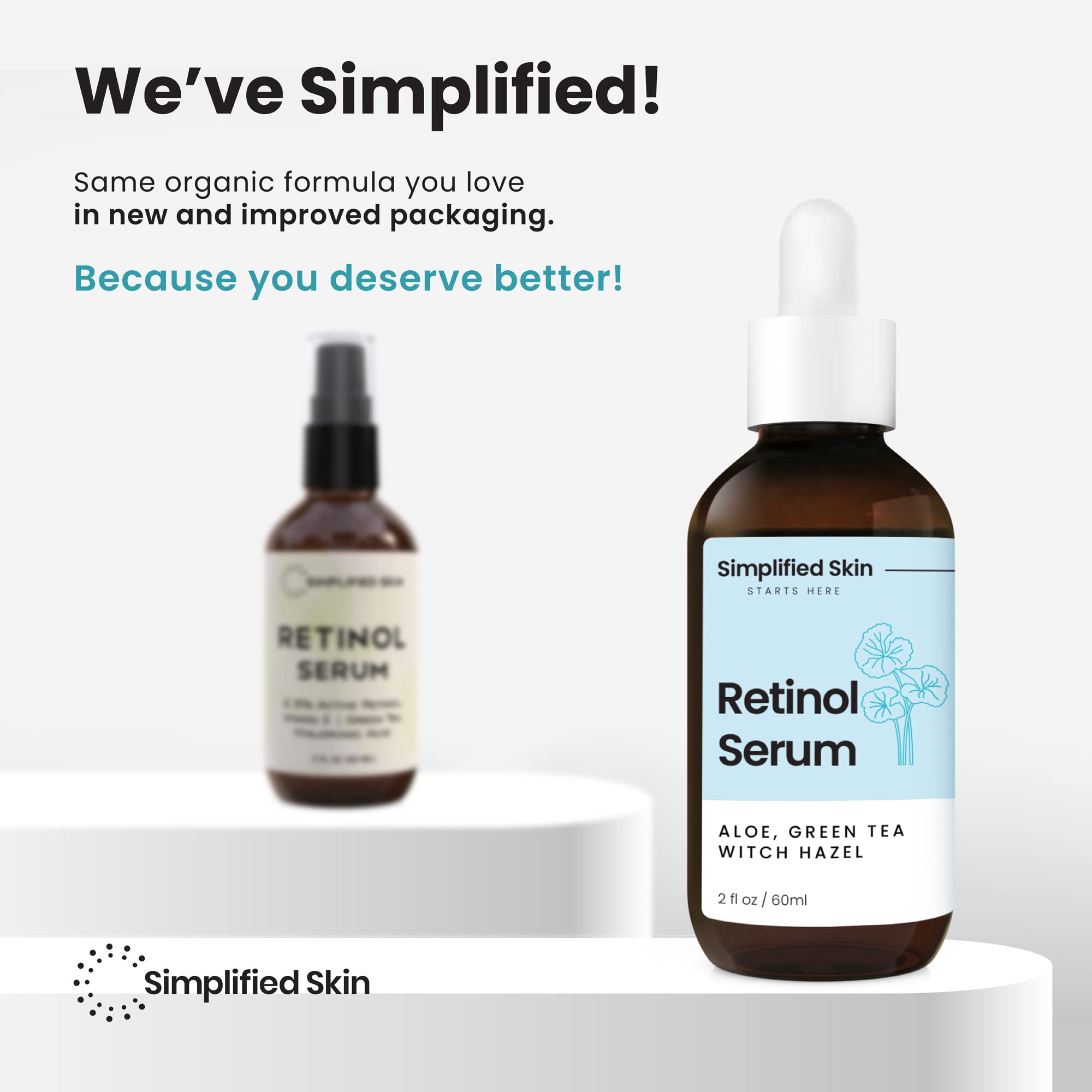 Simplified Skin retinol serum day and night use fits your routine.