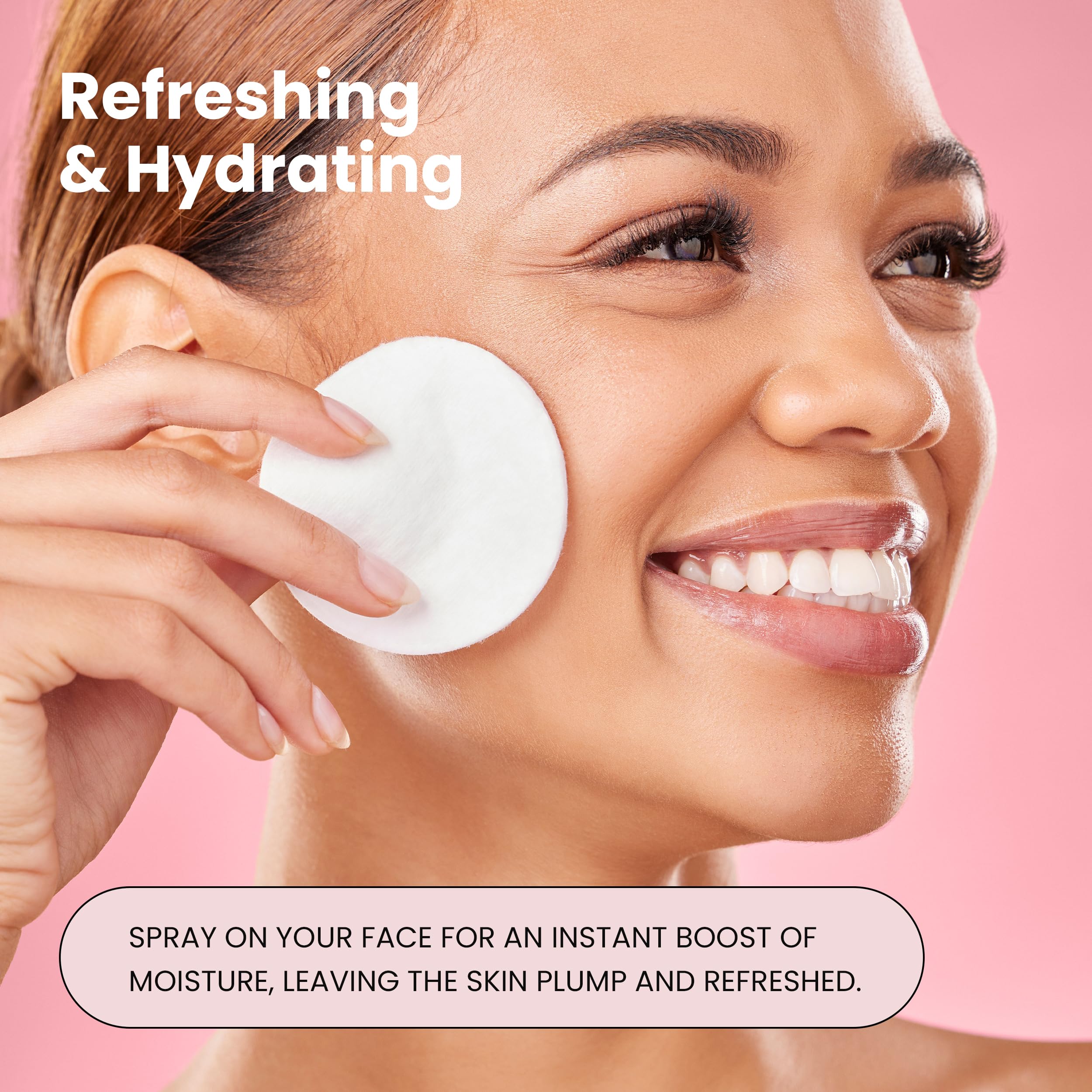 Simplified Skin rose water setting mist application serves as a makeup refresher.