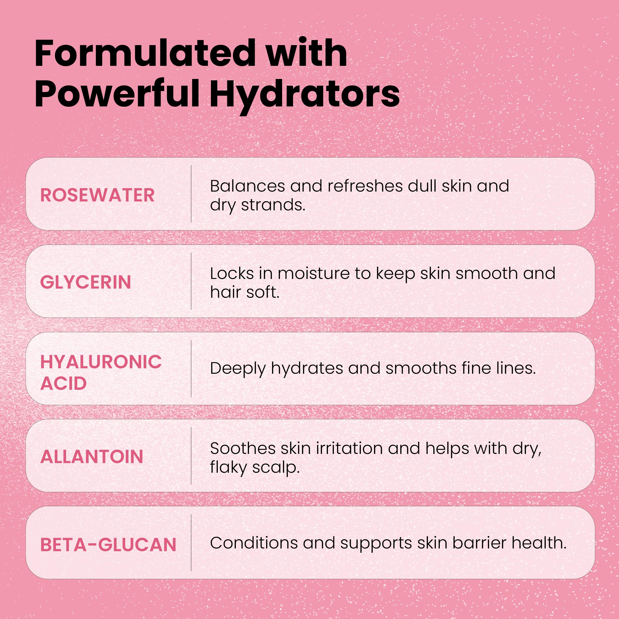 Simplified Skin rosewater spray hair-mist promotes refreshed, light conditioning.