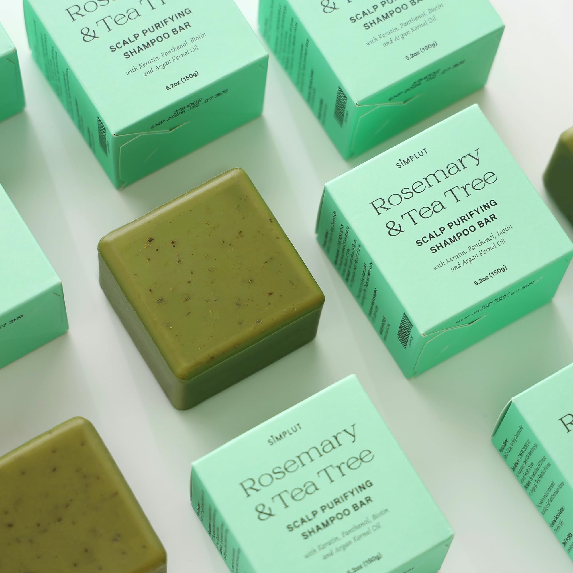 SIMPLUT rosemary-tea-tree shampoo bar long-lasting for up to 60 washes