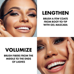 Simply Naked Beauty fiber-tube close-up highlighting lengthening fibers for dramatic lashes