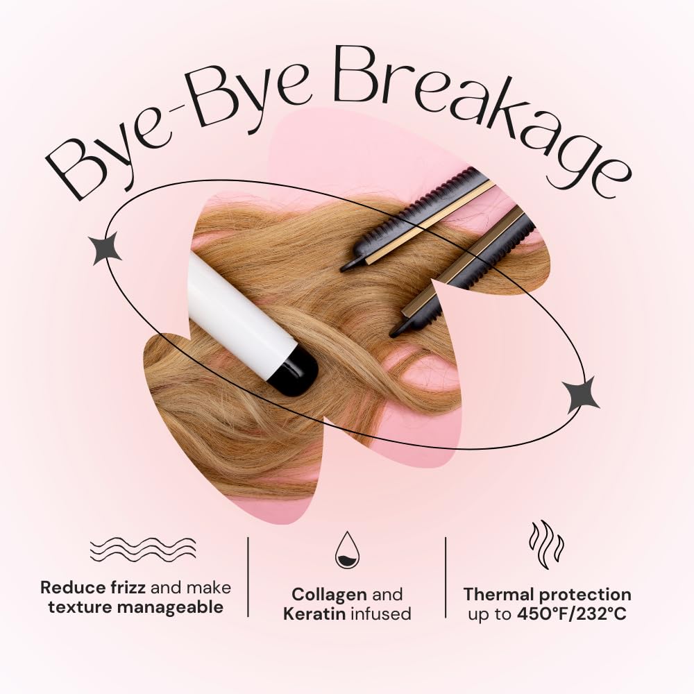 SIMPLY SMOOTH Magic Potion frizz-control on air-dried hair.
