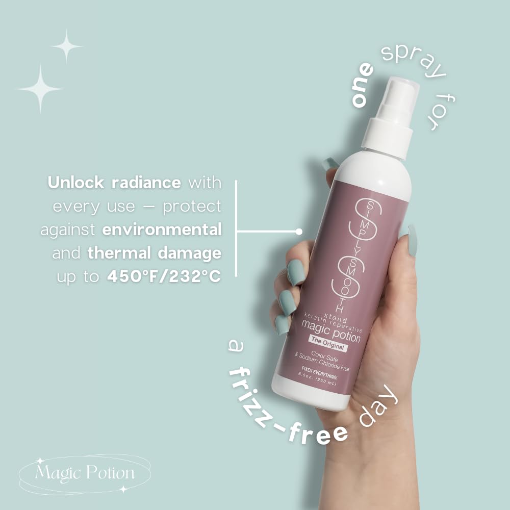 SIMPLY SMOOTH Magic Potion ultra-light mist adds instant moisture.