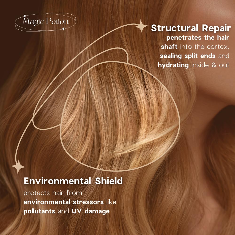 SIMPLY SMOOTH Magic Potion color-safe care on vibrant hair.