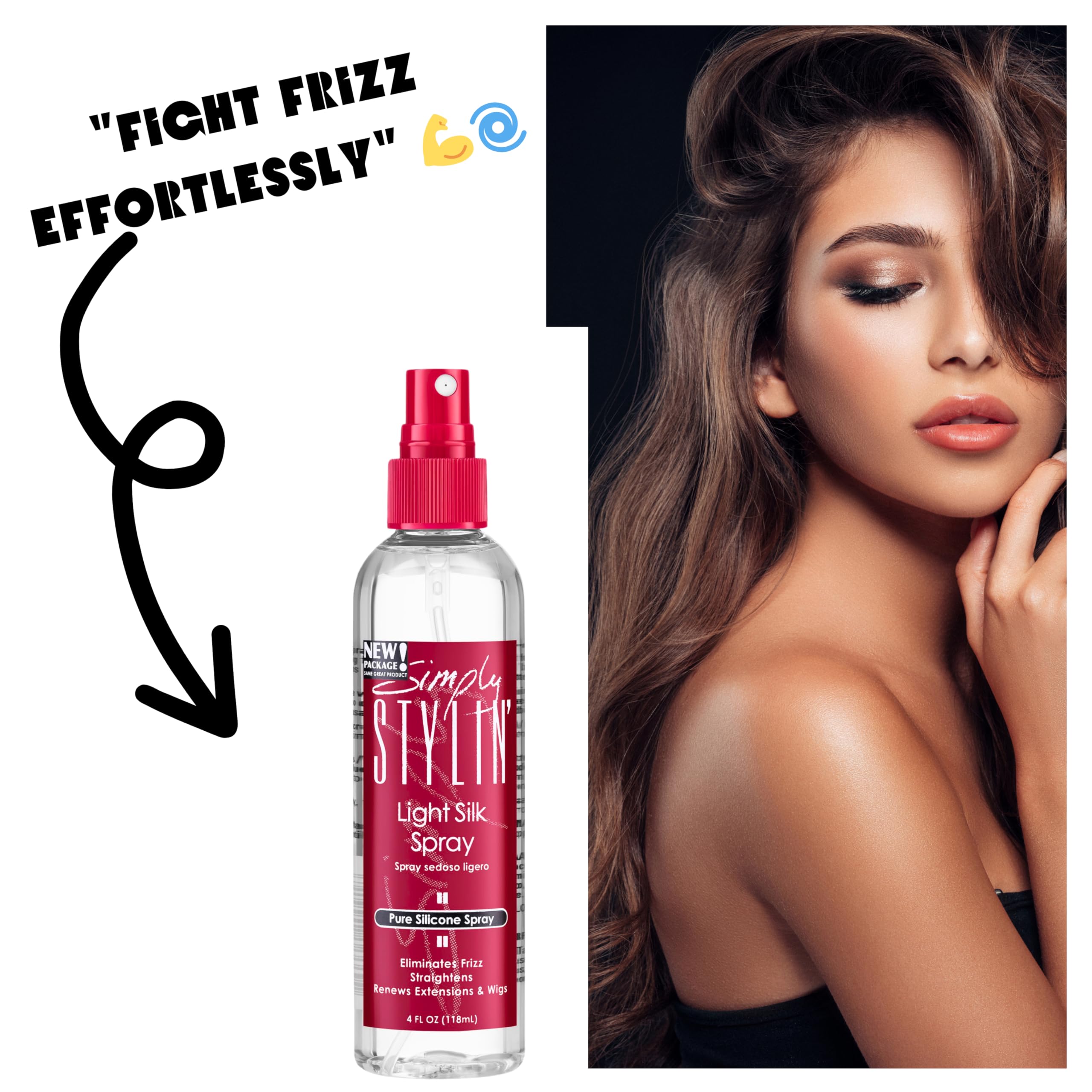 Simply Stylin' Light Silk Hair Spray on wigs boosts detangling and manageability.