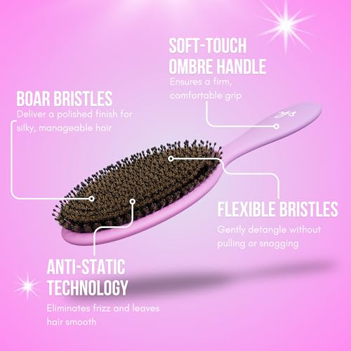 Simply Hair dual-bristle design shown enabling smooth detangling through knots