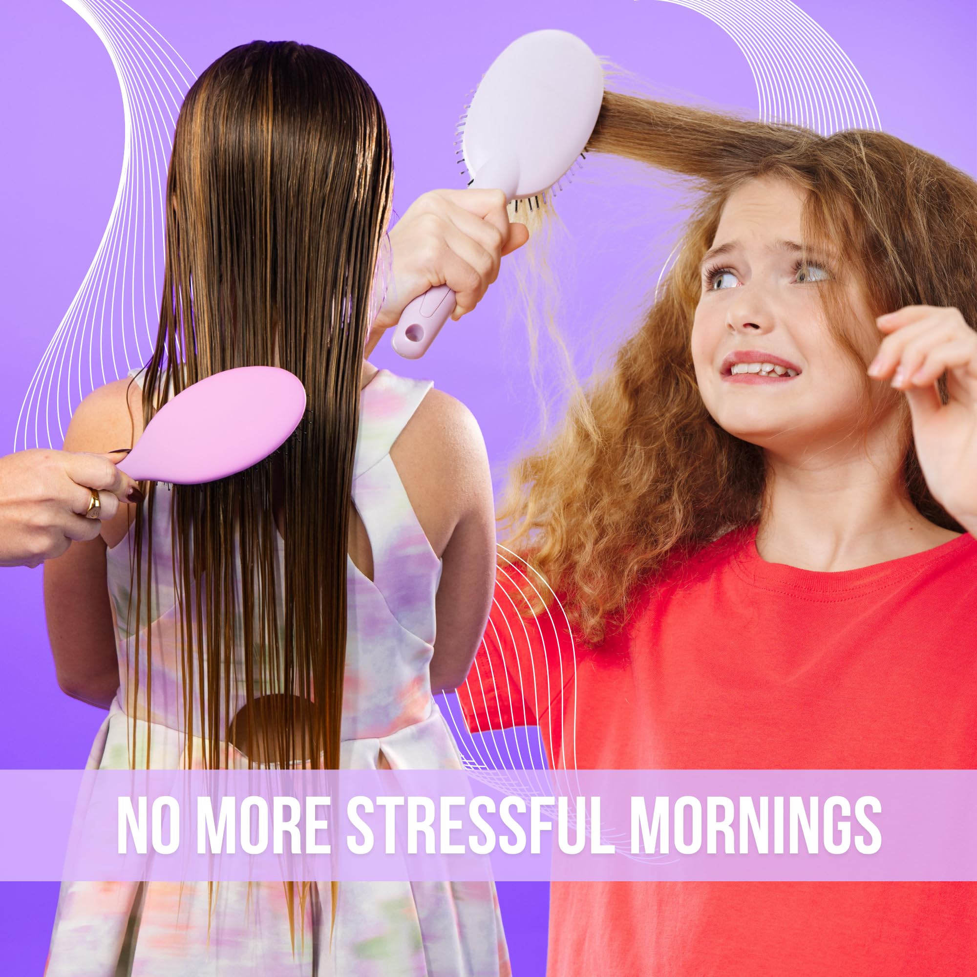 Simply Hair kids hair brushing scenario highlighting pain-free brushing