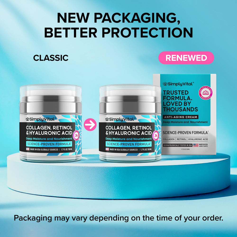 SimplyVital retinol-hyaluronic cream application shows renewed, hydrated complexion