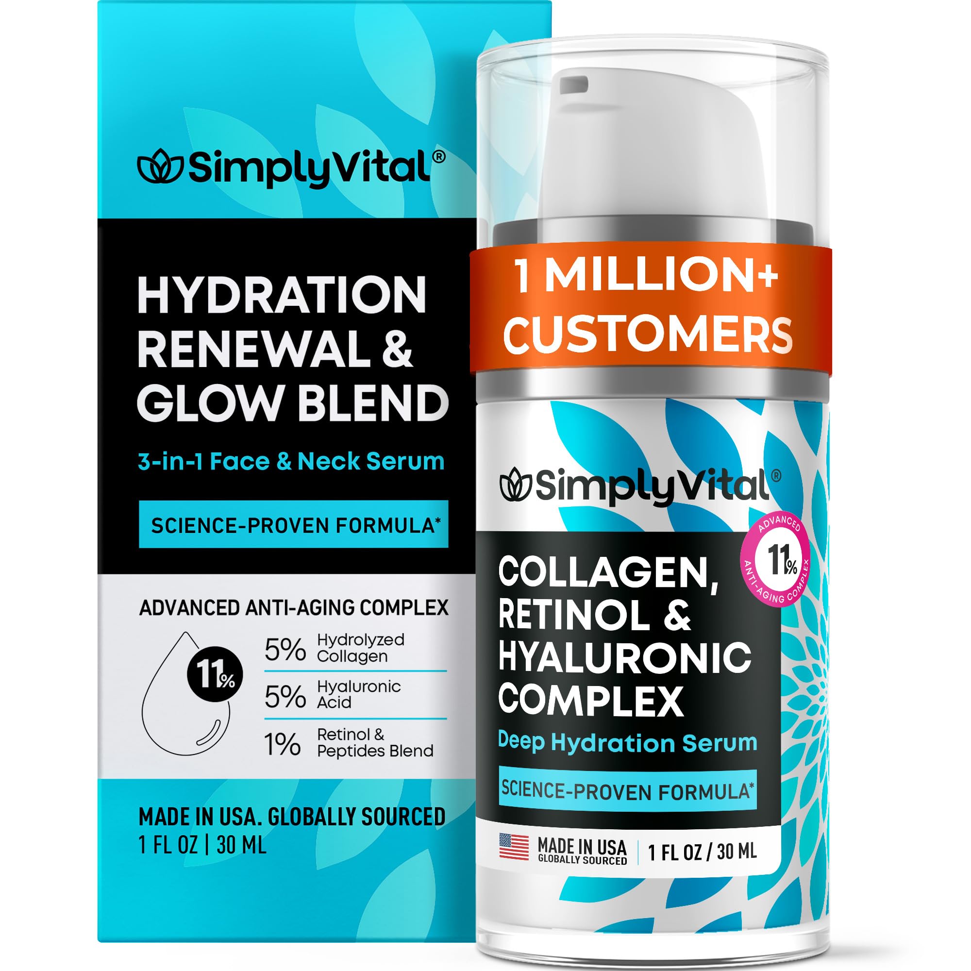 SimplyVital serum pump for easy daily application and balanced hydration.