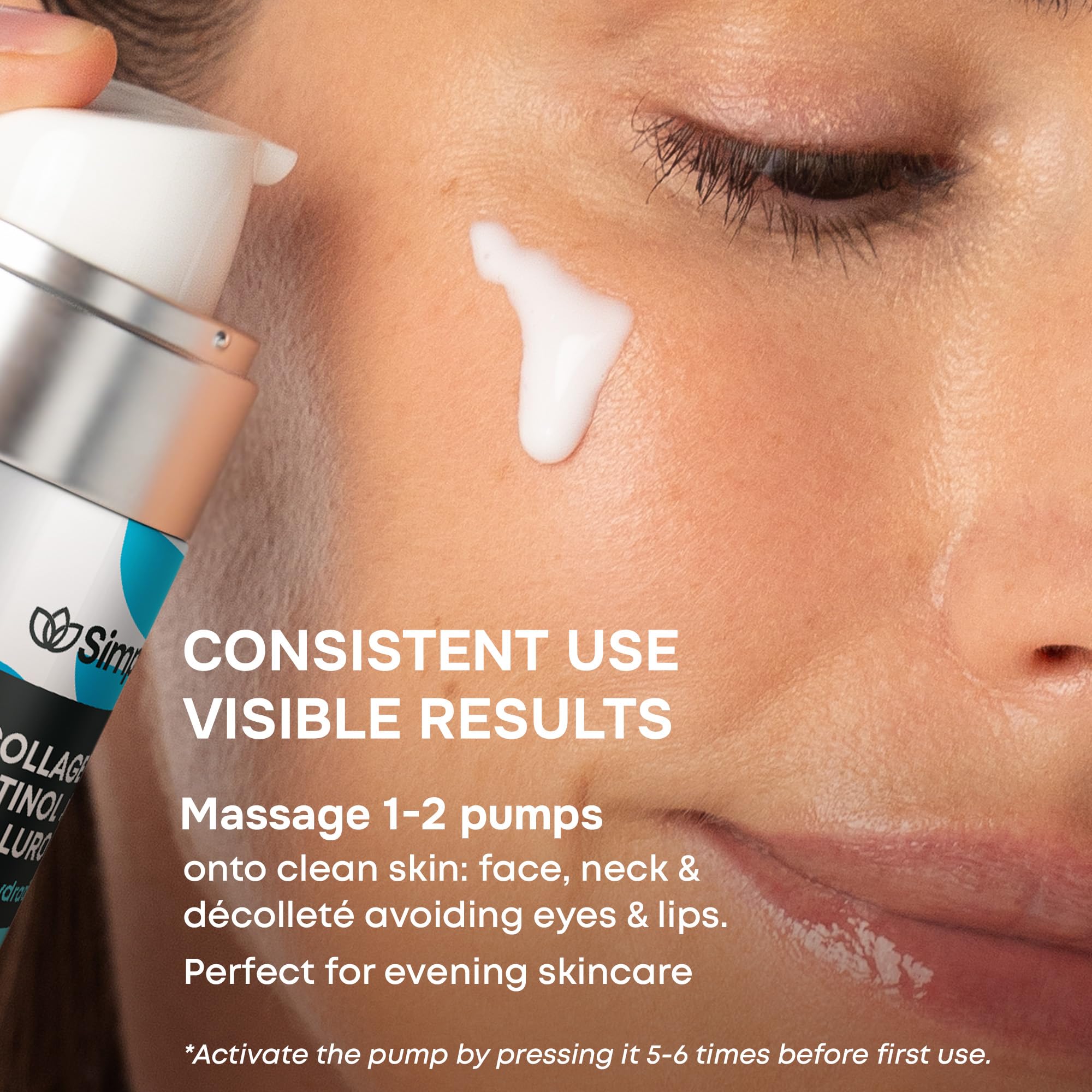 SimplyVital serum texture swatch reveals lightweight, non-greasy feel.