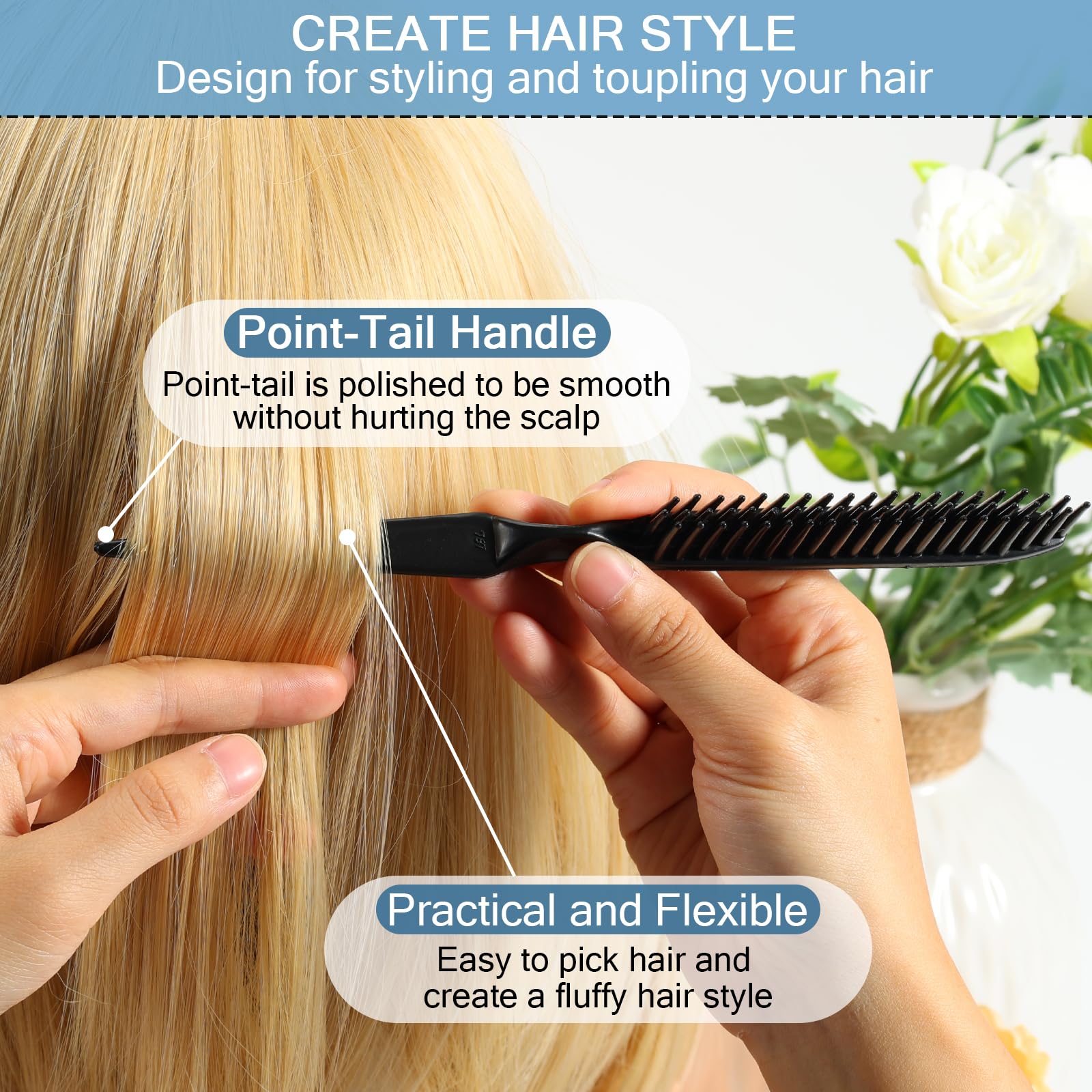 SIMPOR 3 Row Hair Comb used for braiding and sectioning