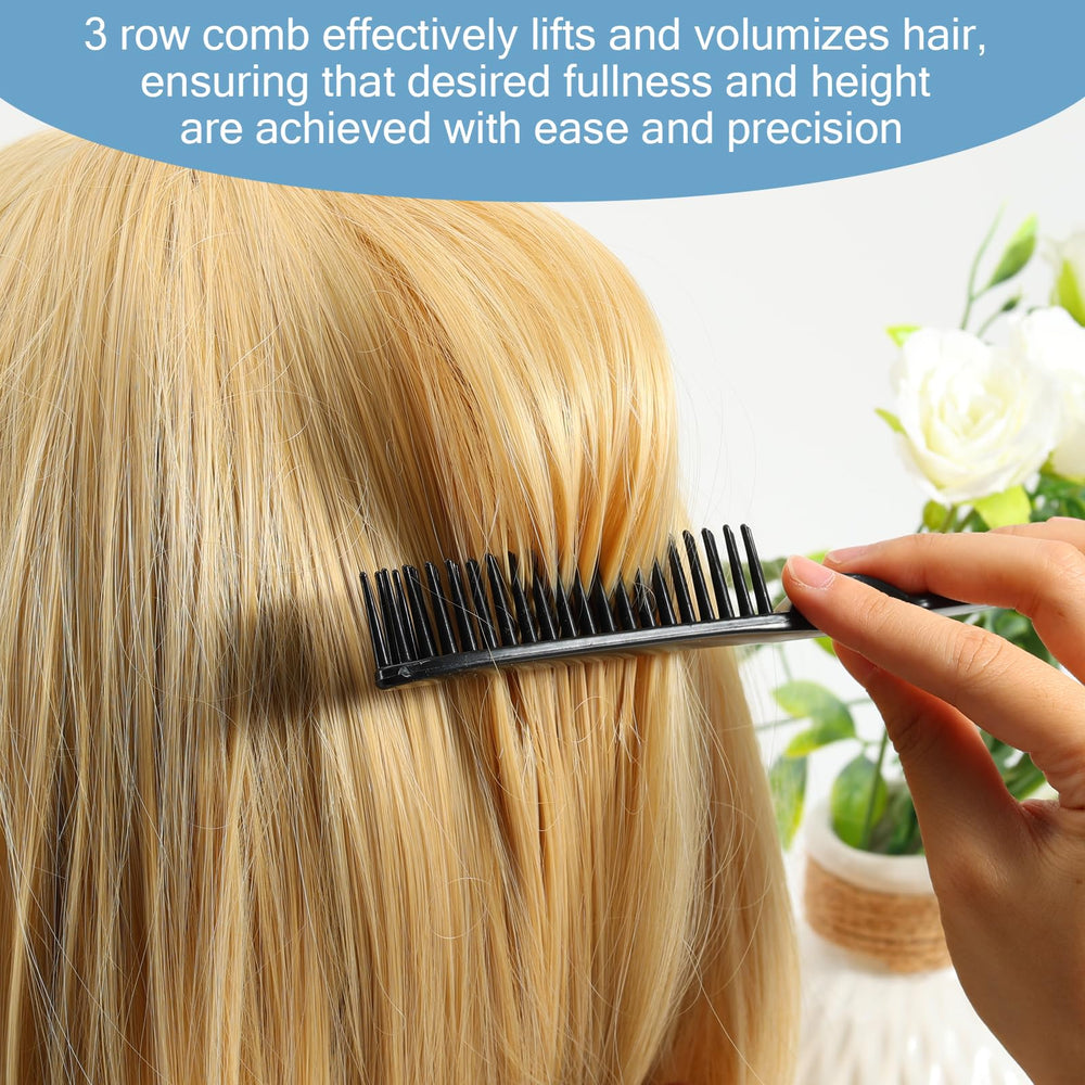 SIMPOR 3 Row Hair Comb with ergonomic thumb-rest grip