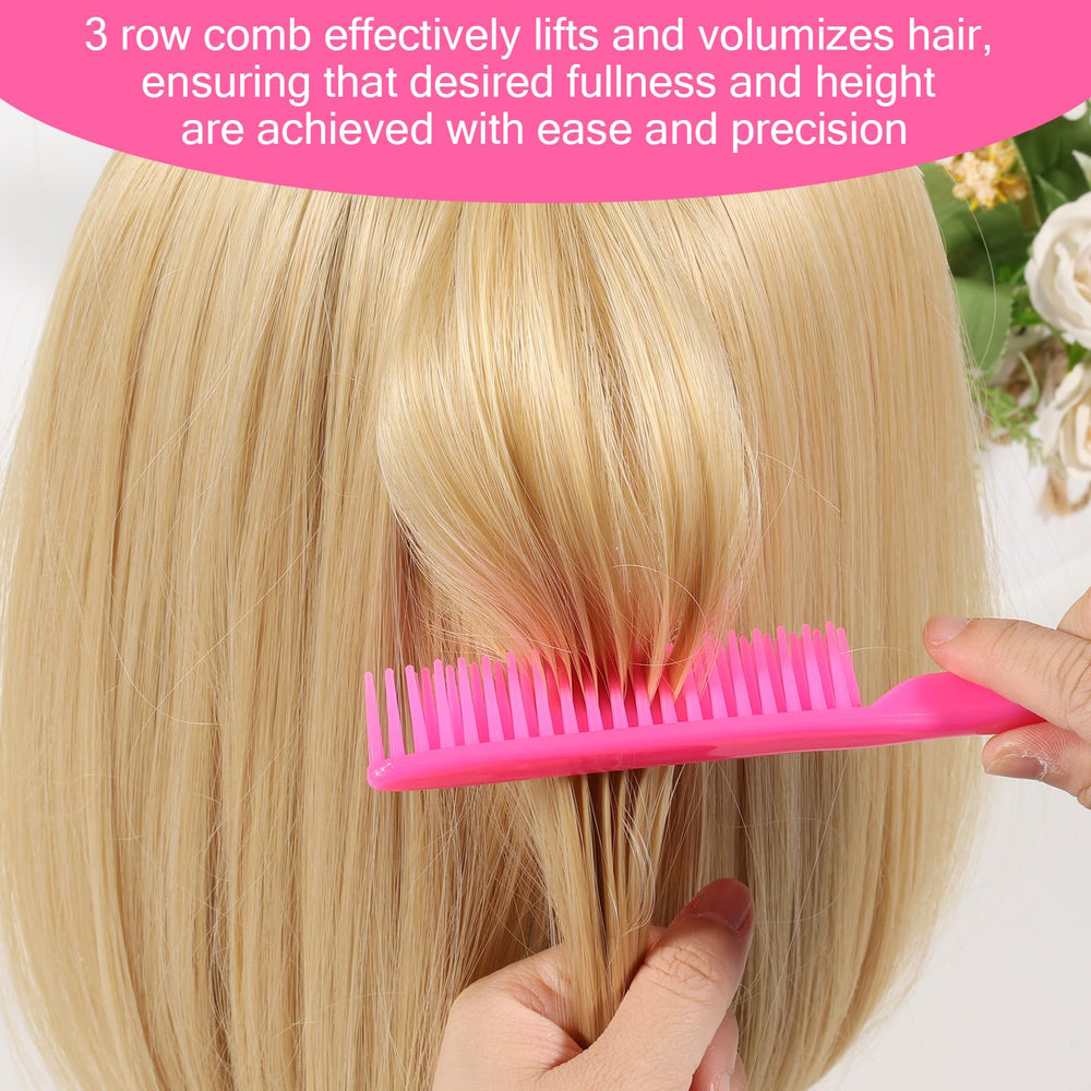 SIMPOR versatile 3-row comb suitable for curly, straight, and wet hair types.