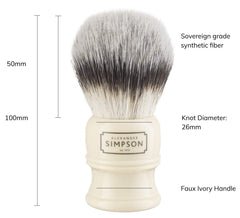 Simpson Trafalgar 3 brush close-up shows lathe-turned handle for durable grip.