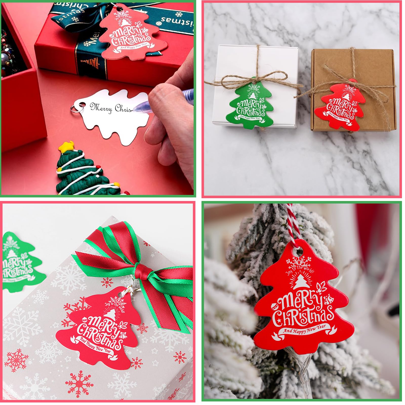 SIMSHOTUS decorative labels add festive flair to gift bundles