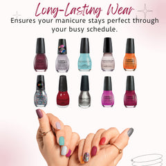 SinfulColors swatches on nails show vibrant options for playful daily looks
