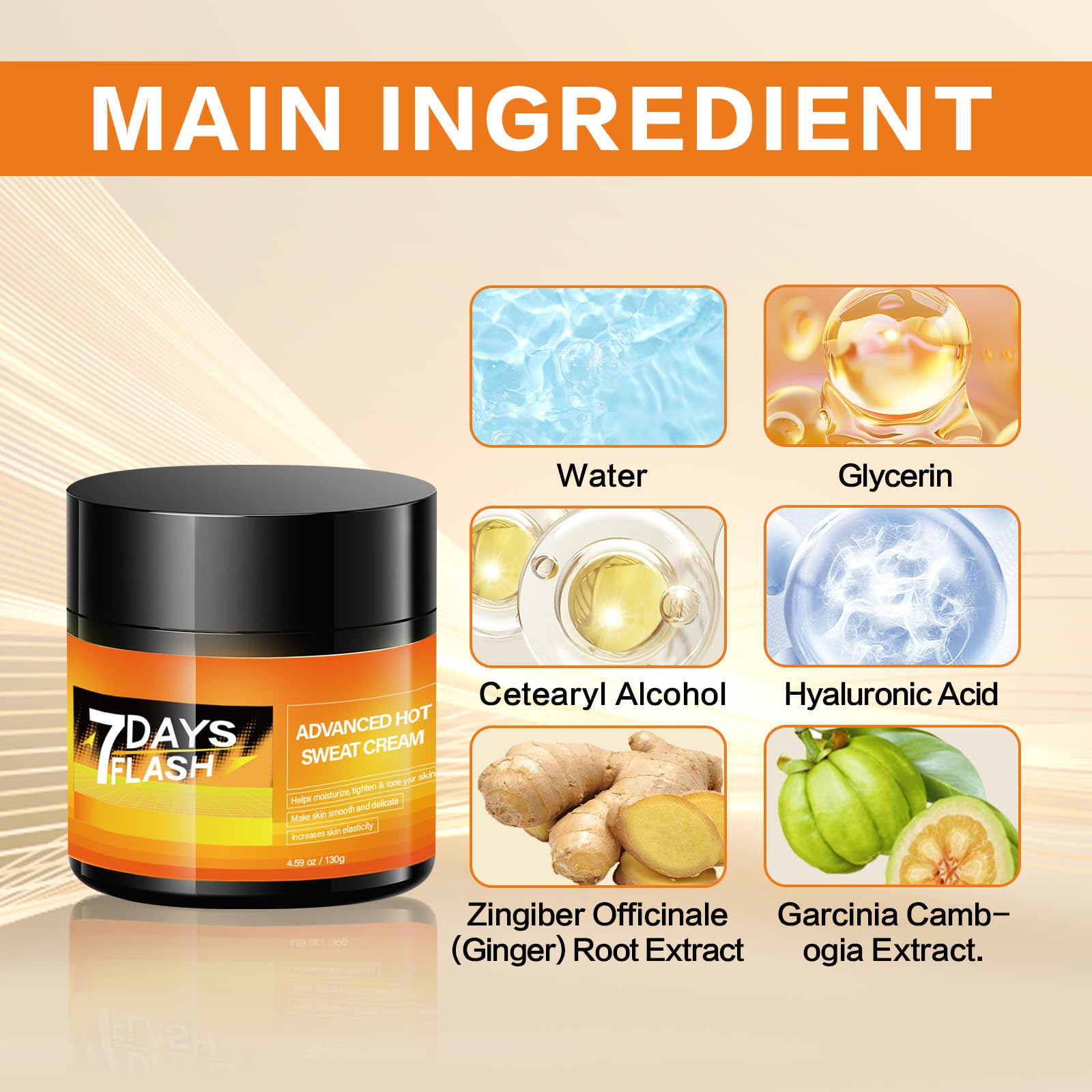 SINKOV Advanced Hot Sweat Cream packaging highlights one-bottle convenience