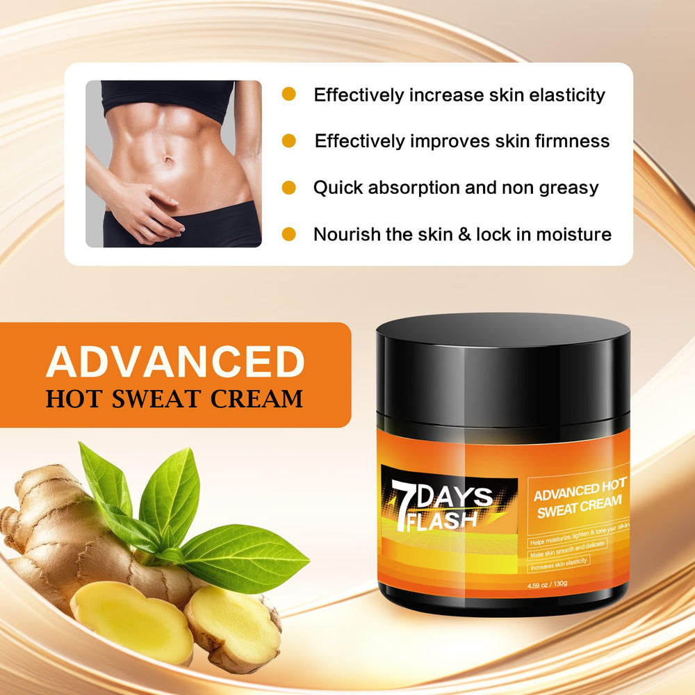 SINKOV Hot Sweat Cream used on abdomen and thighs for versatile fitness use