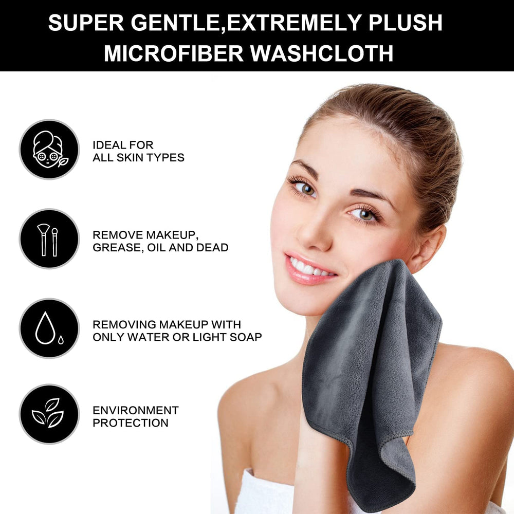 SINLAND grey washcloths suitable for daily bathroom use and travel