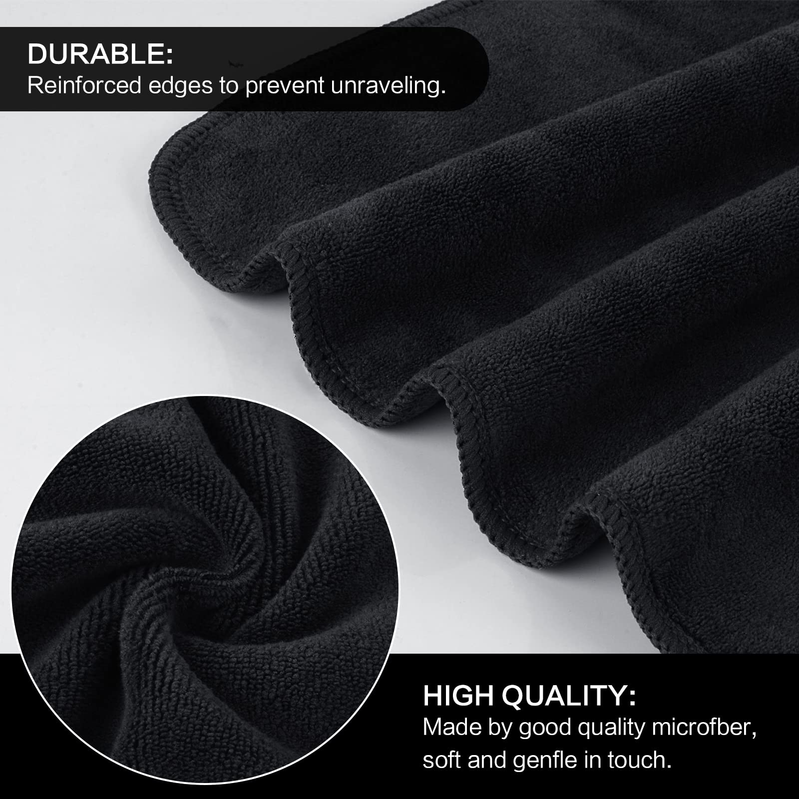 SINLAND microfiber cloth close-up reveals dense weave for gentle cleansing with water
