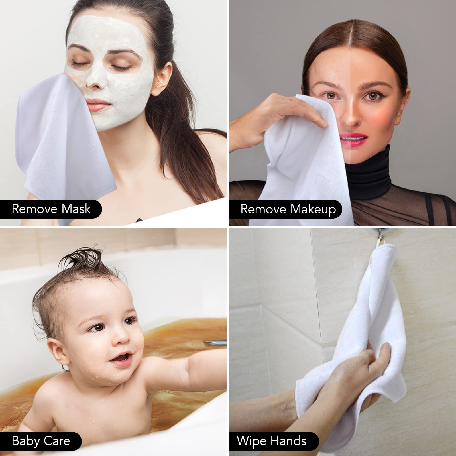 SINLAND 12x12 inch cloth giving a soft, plush skincare experience