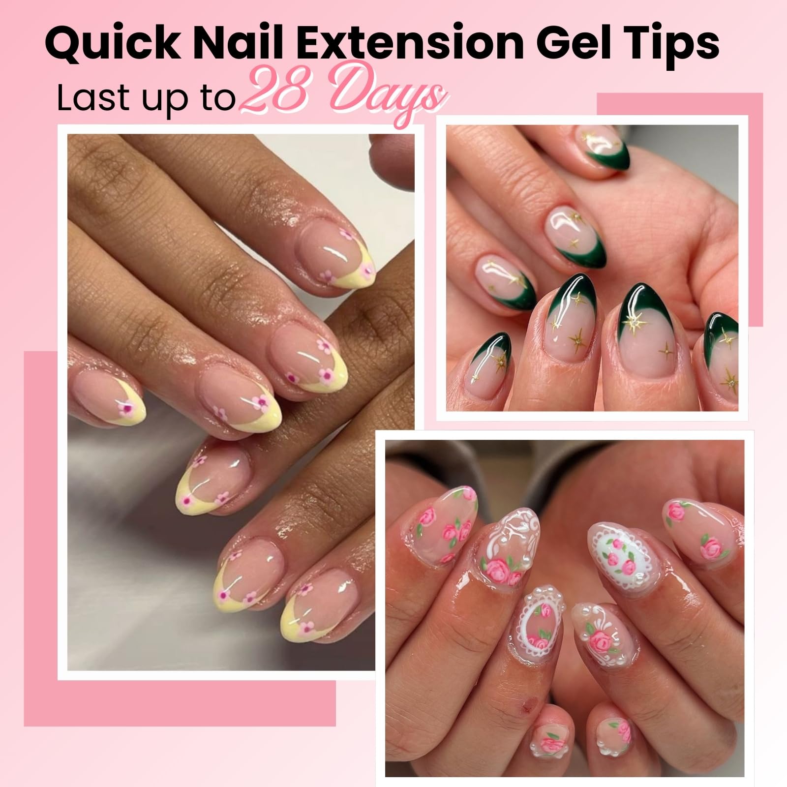 SINOKAME almond nail tips application setup for fast DIY extensions.