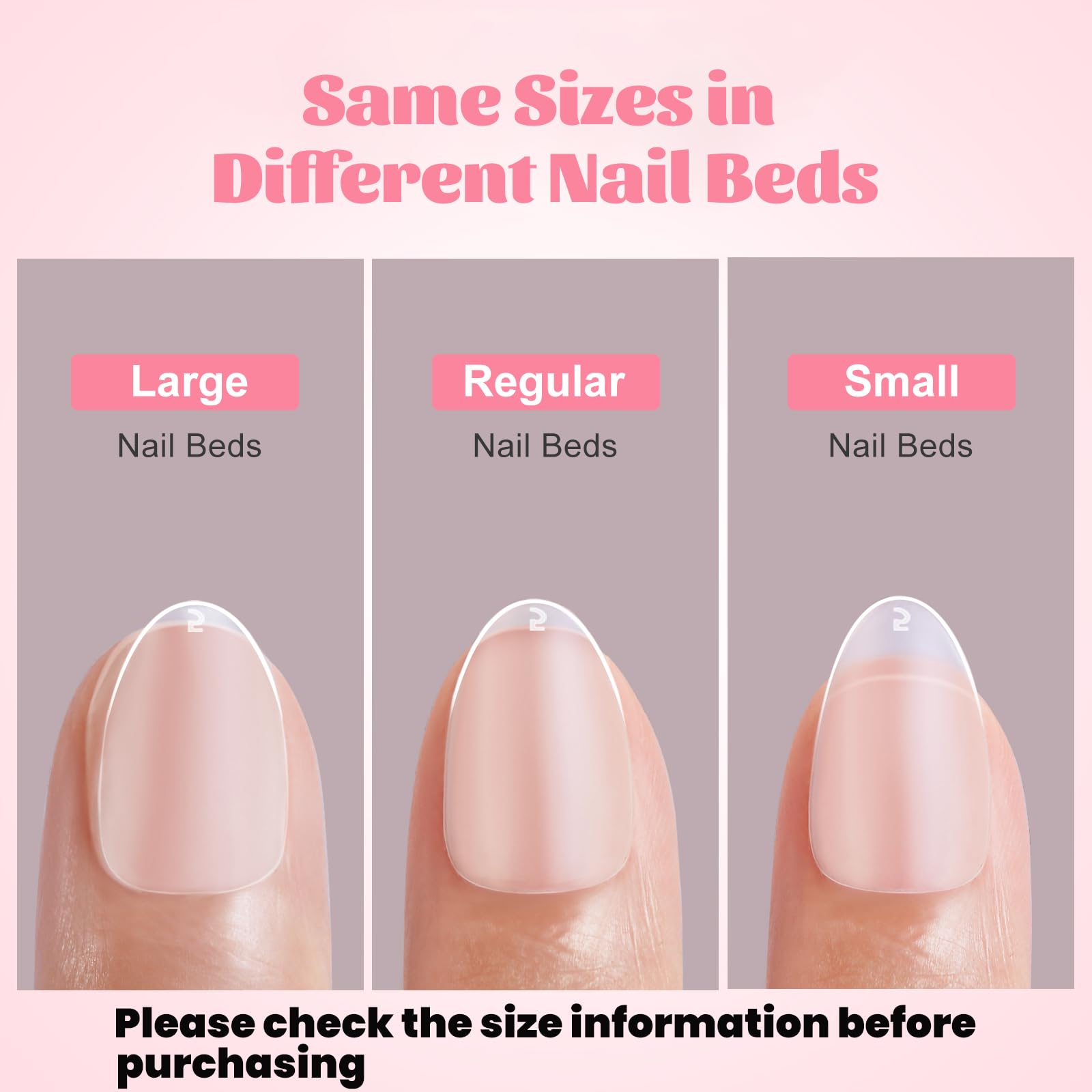 SINOKAME clear almond nail tips for a natural look.