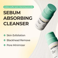 SINSURU Watery Sulfur Pore Cleansing Powder foam close-up for a silky cleanse.