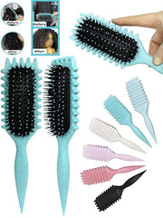 Sintario Green Curl Defining Brush used on wet hair to define curls.