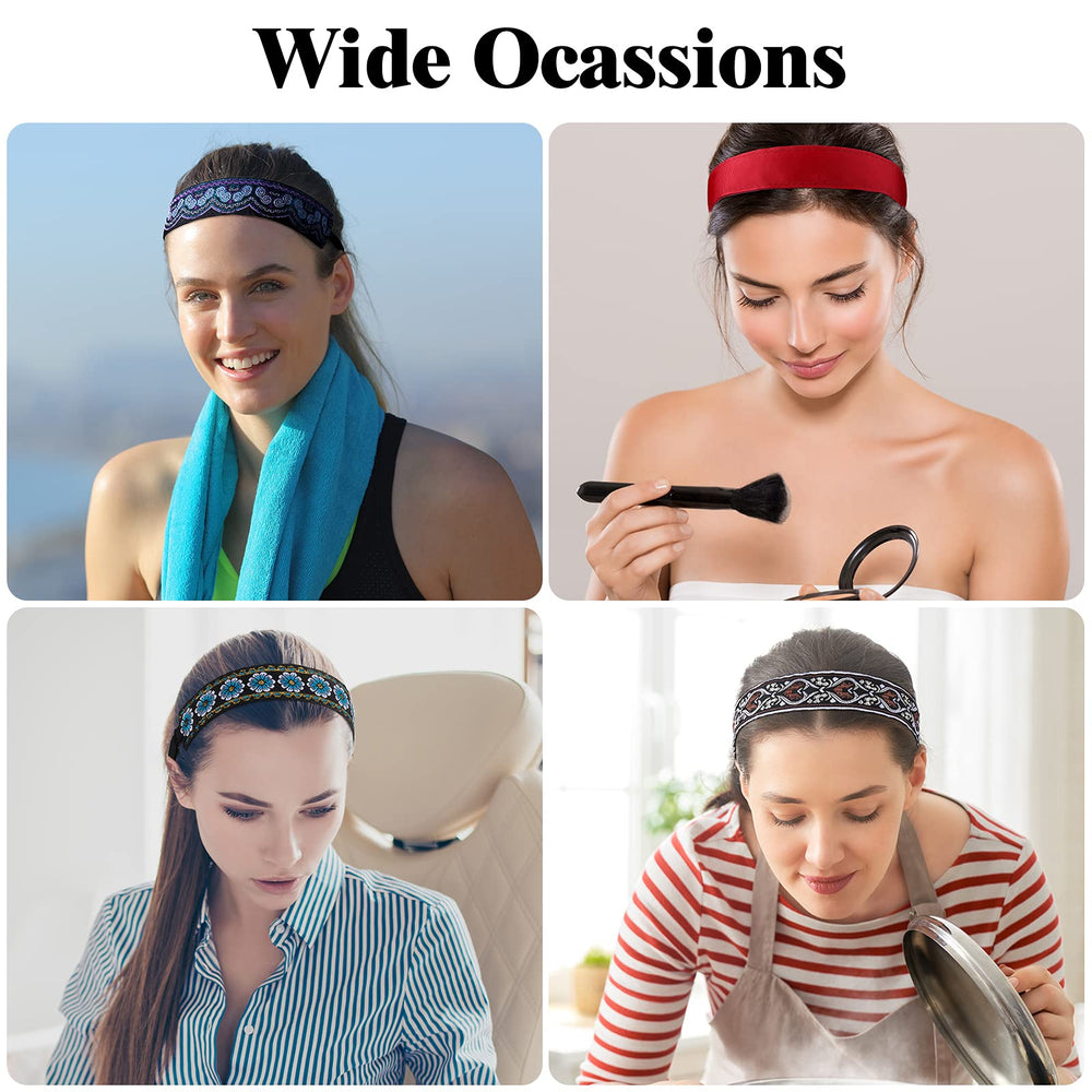 Sintege headbands during workout demonstrate secure hold without slipping