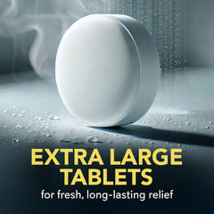 SinuCleanse extra-large tablet dissolving slowly for long-lasting vapor in the shower.